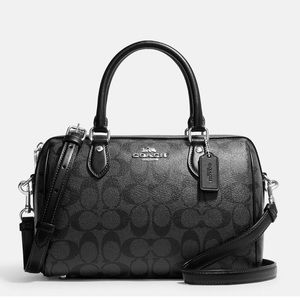 Leather Coach Rowan Top Handle Bag with Crossbody Strap